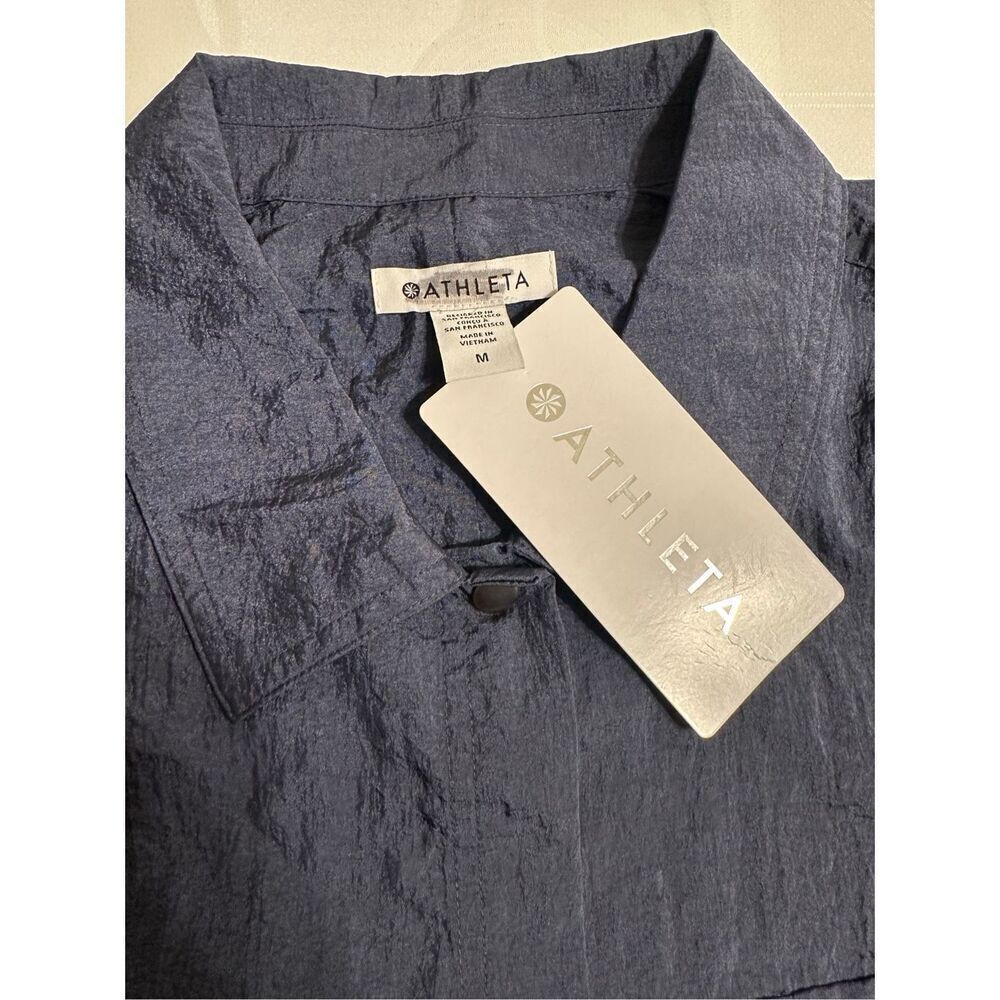Athleta Women's Sheen Gray lightweight nylon Wind, Rain  Jacket Shirt Sz M, NWT - Picture 11 of 12